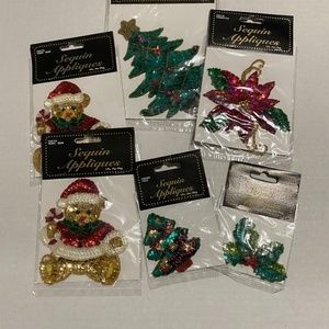 NWT Bundle of Christmas Themed Sequin Appliques